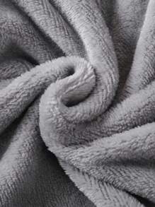 2pcs Infant-Toddler Boys' Two-Tone Flannel Monster Paw Print Hooded Long Sleeve Footed Jumpsuit With Gloves, Sleepwear Set