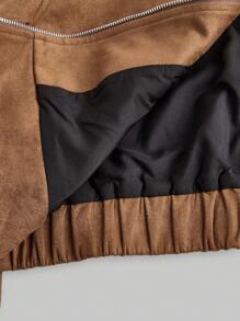 Jouncy 女士休闲复古短款常规夹克，秋季 - 棕色 - 查看 13