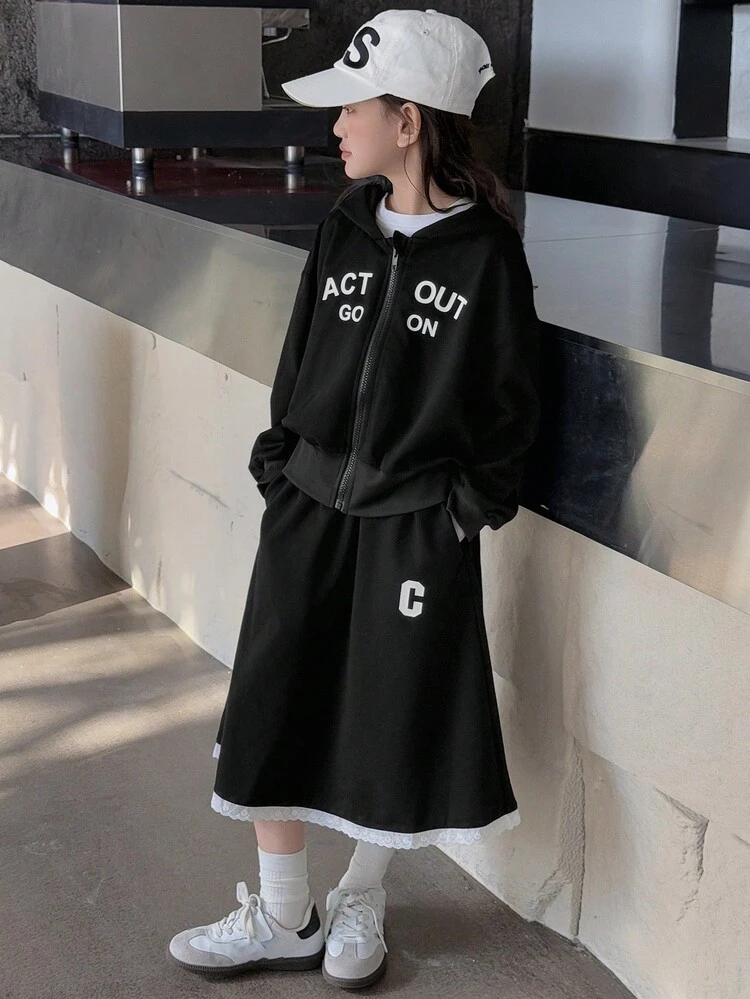 2pcs Tween Girls Fall Outfit Set