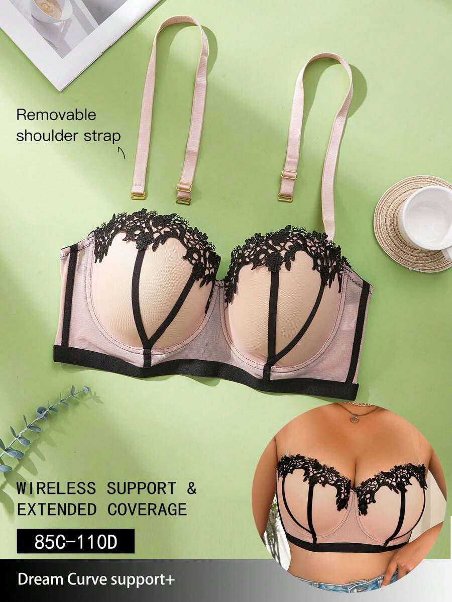大码女士水溶性抹胸内衣文胸，1 件