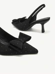 CUCCOO CHICEST Fashion Faux Pearl Bow Decor Women High Heel Shoes, Comfortable Versatile Outer Wear Wedding Party Spring Shoes Spring Break Easter Prom Heels