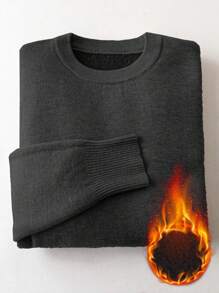 Chiquease Women Fitted Raglan Sleeve Crew Neck Sweater With Thermal Lined