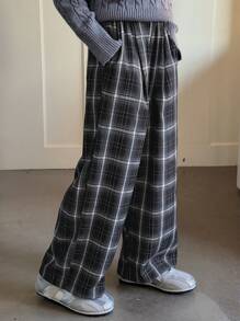 DAZY Tween Girl' Solid Color Patchwork Casual Pants, Daily Wear - Black and White - View 5