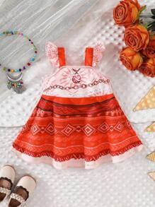 SHEIN Vestido de princesa con volantes en las mangas para bebé niña recién nacida, adecuado para fiestas de cumpleaños, primavera y verano - Multicolor - Ver 10