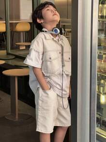 DAZY 儿童青少年男孩两件套牛仔套装