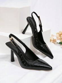 CUCCOO BIZCHIC Damen Burgunderrote Schleifendekoration Lolita Stil High Heel Pumps mit Knöchelriemen - Schwarz - Übersicht 3
