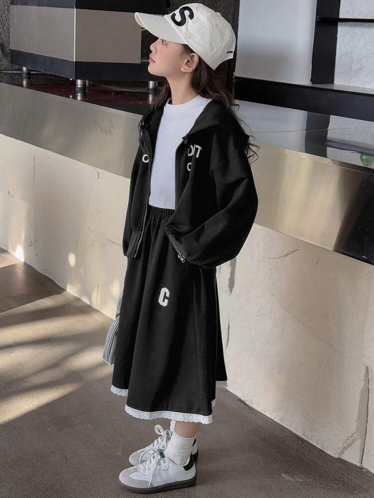 2pcs Tween Girls Fall Outfit Set