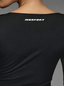 MISSGUIDED Wrap Long Sleeves Sports Bodysuit - Black - View 5