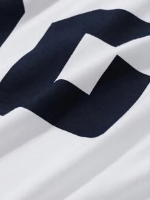 DAZY Women's Crew Neck Knit Number Print T-Shirt, Suitable For Spring/Summer - White - View 3