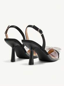 CUCCOO CHICEST Fashion Women High Heel Shoes With Faux Pearl & Bow Decor, Comfortable Versatile Lolita Style Pumps Spring Shoes Spring Break Easter Prom Heels - Black - View 7