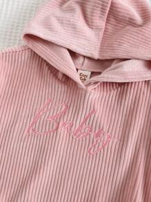 Cozy Pixies 2 件装女婴字母图案针织柔软连帽衫套装