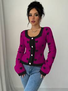 Elenzga Top décontracté simple à manches longues avec boutonnage en façade et patchwork de couleur unie, pour un port quotidien