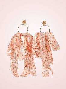 SHEIN MOD 女士简约时尚休闲蝴蝶结装饰日常耳环 - 金黃色 - 查看 4