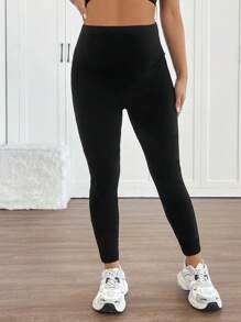 SHEIN Adjustable Waist Maternity Leggings