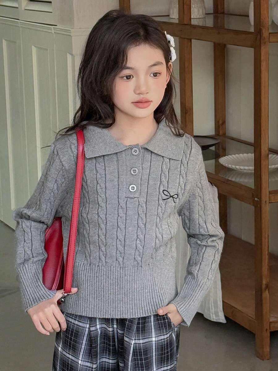 DAZY Tween Girl Tween Girl Turtleneck Sweater For Fall - Grey - View 1
