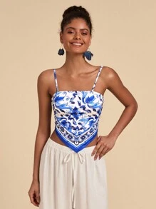 Travachic Women's Knitted Asymmetrical Hem Cami
