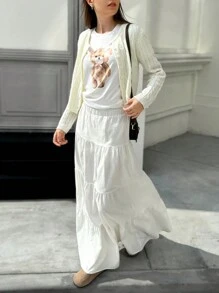 Jouncy 女士卡通熊印花圆领短袖休闲 T 恤