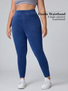 EMERY ROSE Pantalones vaqueros de punto elásticos de ajuste entallado y cómodo para tallas grandes