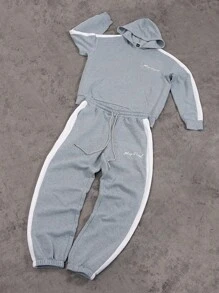 Manfinity EMRG Herenhoodie en broekset, minimalistische casual dagelijkse kleding