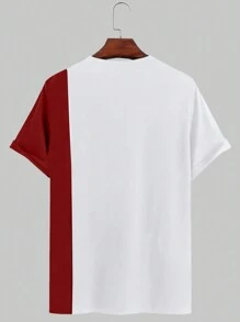 Manfinity Homme 男士圆领纯色拼色休闲短袖 T 恤