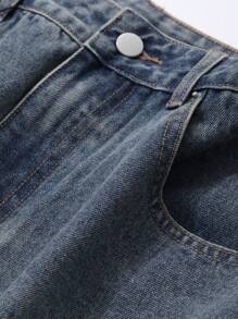 DAZY Summer Solid Blue Men's Denim Shorts Jorts