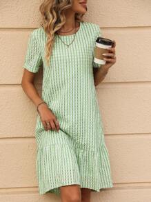 SHEIN LUNE 女士纯色休闲时尚日常连衣裙