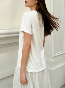 Jouncy 女士卡通熊印花圆领短袖休闲 T 恤