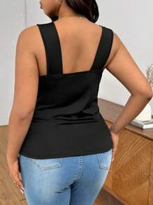 CosyJoli Áo ba lỗ nữ cổ chữ V đơn giản, màu đen, kiểu Pháp cỡ lớn, đơn giản, mới về mùa xuân - màu đen - Xem 8