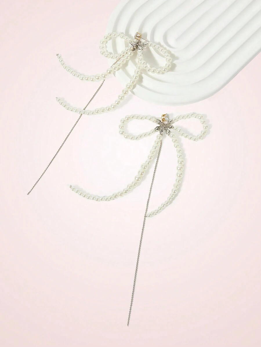 SHEIN MOD Women's Minimalist & Fashionable Bow Casual Everyday Earrings