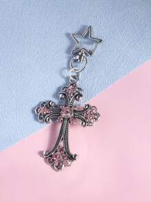 ROMWE 1 Pc Y2K Gothic Cross Bag Charm & Key Chain, Bag Accessory For Valentine's Day, Halloween - Multicolor - View 3