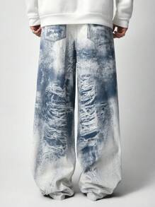 ROMWE MEN Street Life 男士宽松阔腿宽松工装牛仔裤，时尚休闲