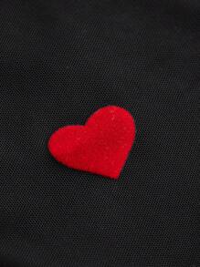 SHEIN Essnce Top tube pour femmes pour la Saint-Valentin, avec imprimé cœur tout-sur-tout et détail froncé, Top tube à imprimé cœur rouge, Top plissé, Top ajusté, Top de sortie, nouvelle collection Printemps/Été 2025