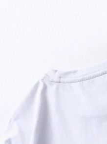 Manfinity EMRG Men's Loose Fit Simple Vintage English Numeral Print White T-Shirt