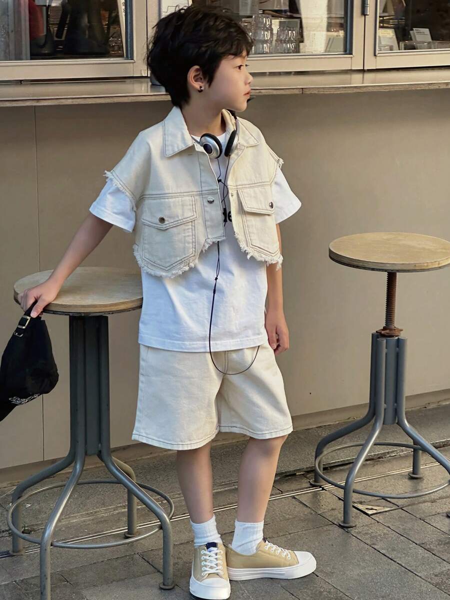 DAZY 儿童青少年男孩两件套牛仔套装