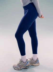 Musera Sport High Waisted Ruched Leggings , Padel, Tennis, Pickleball Gym Fitness - Navy Blue - View 3