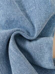 SHEIN 3-Piece Casual Baby Girl Denim Set - Blue - View 5