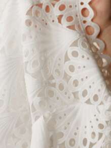 Anewsta Elegante pareo de encaje para fiesta en la playa, estilo nuevo malla para cubrir - Blanco - Ver 8