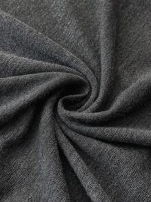 SHEIN Vestido casual ajustado y sencillo con cuello liso y sin mangas para embarazadas - Gris Oscuro - Ver 3
