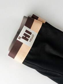 5 pièces/paquet Slips de taille pour hommes de couleur unie avec motif lettres