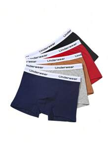 Quần lót boxer thường ngày có cạp chun họa tiết chữ cho bé trai tuổi mới lớn - Nhiều màu - Xem 4
