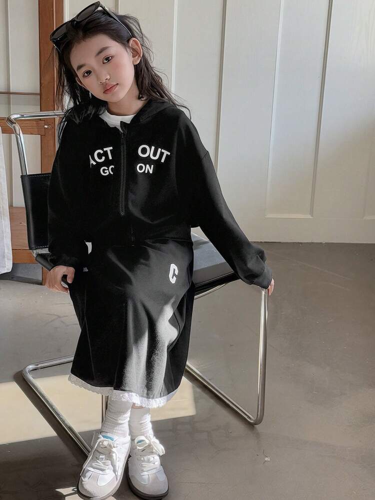 2pcs Tween Girls Fall Outfit Set