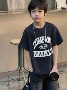 DAZY Tween Boy Fall T-Shirt,Back To School Clothes - Navy Blue - View 3