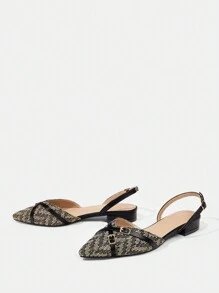 CUCCOO BIZCHIC Elegante en modieuze flats met puntige neus en gekruiste band voor dames, geschikt voor woon-werkverkeer