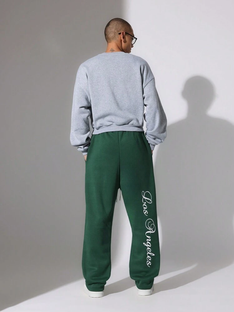 Jogger Style Sweatpants With Drawstring Fleece