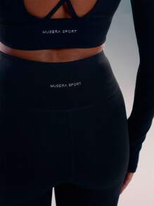 Musera Sport High Waisted Flared Leggings, Padel, Tennis, Pickleball Gym Fitness - Black - View 5