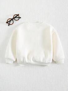 Cozy Pixies 女婴蝴蝶结豹纹熊头图案套头运动衫，休闲运动外套百搭 - 彩色 - 查看 2