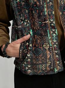 Manfinity VCAY Men's Knit Fashion Casual Sleeveless Open Front Vest, Fashion Colorful Graphic Flannel Vest, For Friends, Husband, Boyfriend Gifts, For Fall Winter - Multicolor - View 4