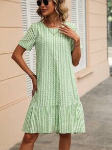 SHEIN LUNE 女士纯色休闲时尚日常连衣裙