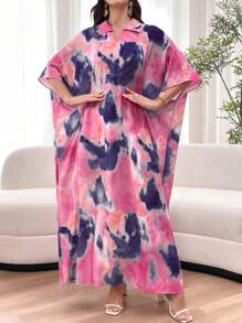 SHEIN Najma 阿拉伯风格简约休闲服饰、日常穿着 - 粉色 - 查看 5