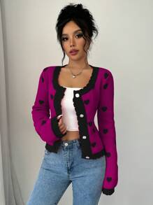 Elenzga Top décontracté simple à manches longues avec boutonnage en façade et patchwork de couleur unie, pour un port quotidien